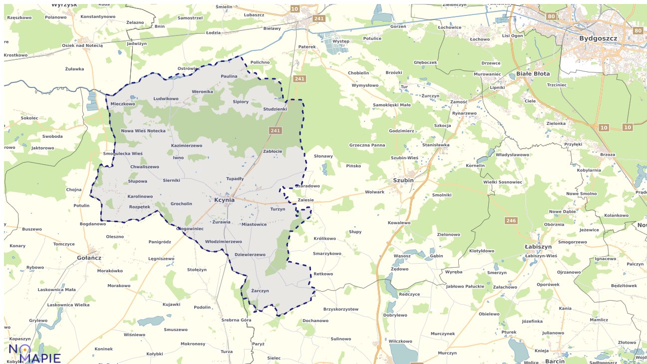 Mapa obszarów ochrony przyrody Kcyni